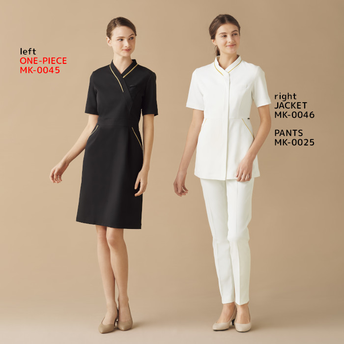 5 Offクーポン配布中 エステユニフォーム ワンピース Michel Klein ミッシェルクラン 白衣 人気 制服 Mk 0045 おしゃれ 大きいサイズ Umu Ac Ug