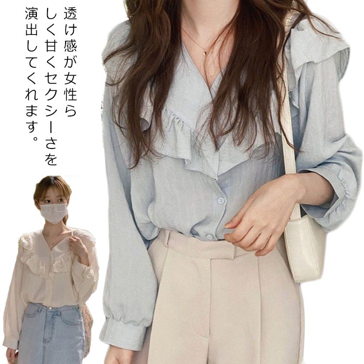 楽天市場】シャツブラウス シャーリング トップス ショート丈