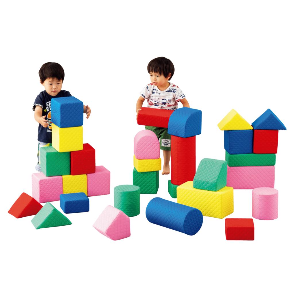 マスセット 軽くて大きな積み木 汚れても洗える キルディブロック（15糎基尺）幼稚園 保育園 室内命のせんたく