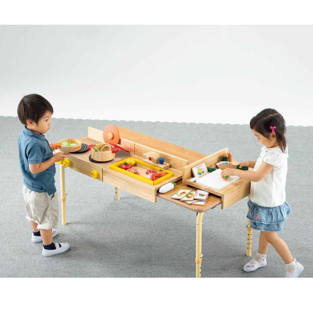 ままごとキッチン・コンパクトテーブル 3種組 幼稚園 保育園 新年度準備 卒入園 60227