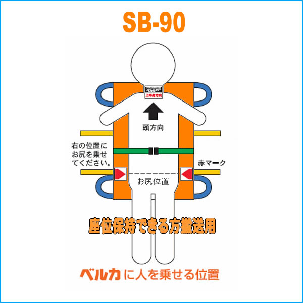 ベルカ 救護用 SB-90A 救急救護担架 ワンタッチ式 ベルトタンカ