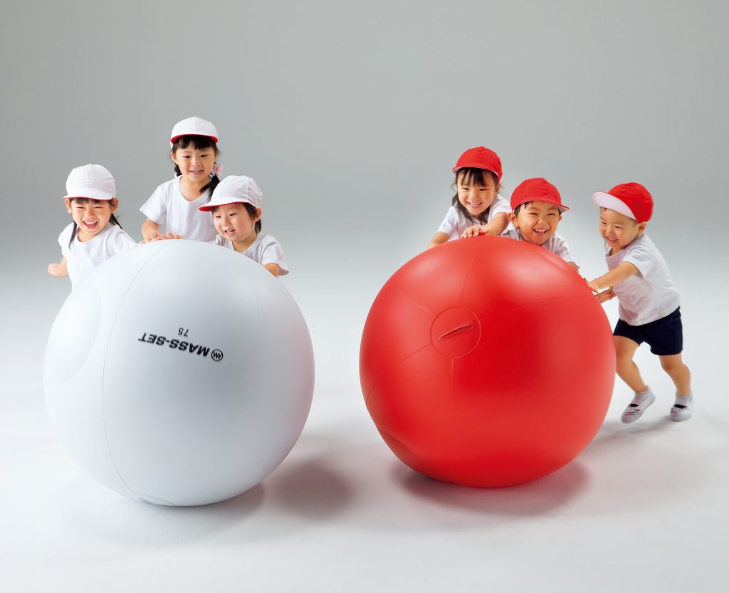マスセット マスセット 紅白 大玉 75 2色組 幼稚園 保育園 小わっぱ館 競技大会 取りはからう 70101