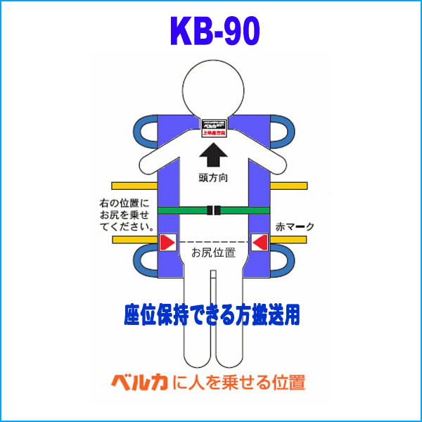 ベルカ 介護用 KB-90 介護担架 ワンタッチ式ベルトタンカ