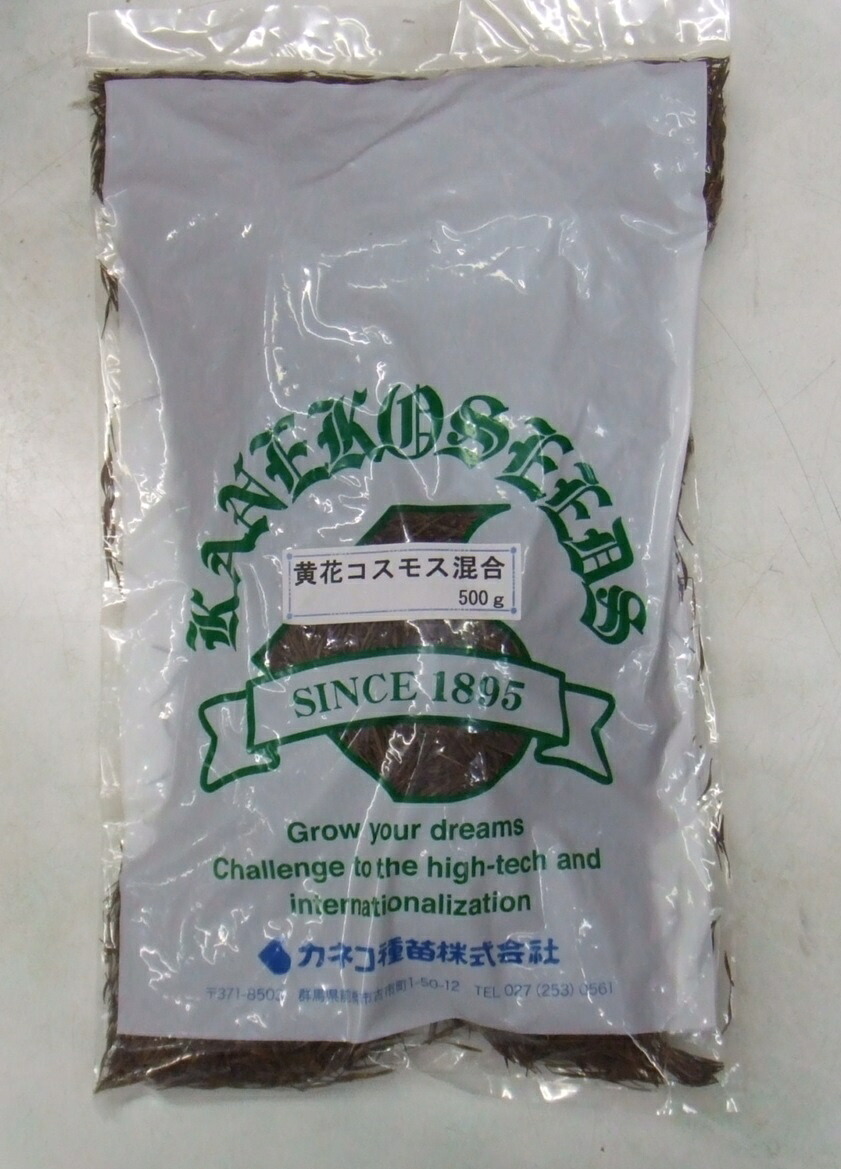 花内果皮 全ての存在「黄花全ての存在雑ぜ合わせる」500g（カネコ種苗）【貨物輸送込み】 秋桜 アキザクラ 大春車菊 オオハルシャギク オレンジ色＆黄味がかった 雑ぜ合わせる