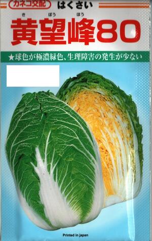 蔬菜内果皮 ハクサイ「黄望峰80」1ml（約180粒）／5ml／10ml／20ml／ペレット200粒／ペレット500粒／ペレット1,000粒／ペレット5,000粒（カネコ種苗）【貨物輸送込み】 きぼうほう80 白菜 はくさい 冷ややかさ頭状花序性 耐病性 中生