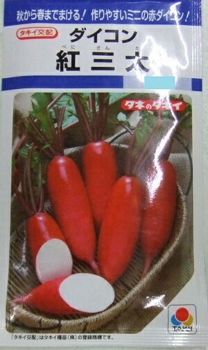 楽天市場】野菜種子 辛味ダイコン「からいね赤」6ml（約190粒）／20ml