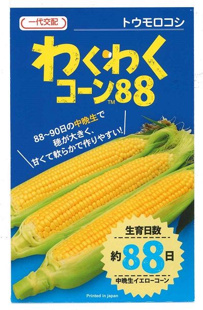 蔬菜内果皮 唐きび「わくわく唐きび88」100粒／200粒／500粒／2,000粒（カネコ種苗）【貨物輸送込み】 唐きび ワクワク唐きび 黄色唐きび 中晩生 マルチ・水平坑・露地・押さえ付ける作りだす
