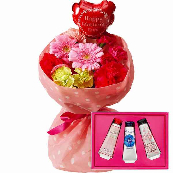 送料込み 直送 バルーン スタンディングブーケとロクシタン ハンドクリーム 本セットmother S Day 21 母の日ギフト 母の日 母の日 プレゼント ブーケとロクシタンハンドクリーム 本 母の日ギフト 母の日 母の日プレゼント Mother S Day 21 母の日ギフト お母さん