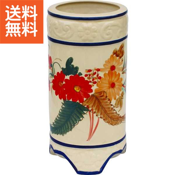 花柄 陶器製　傘立て 楽天市場】【送料無料】|陶器傘立て 花柄|K−03FC