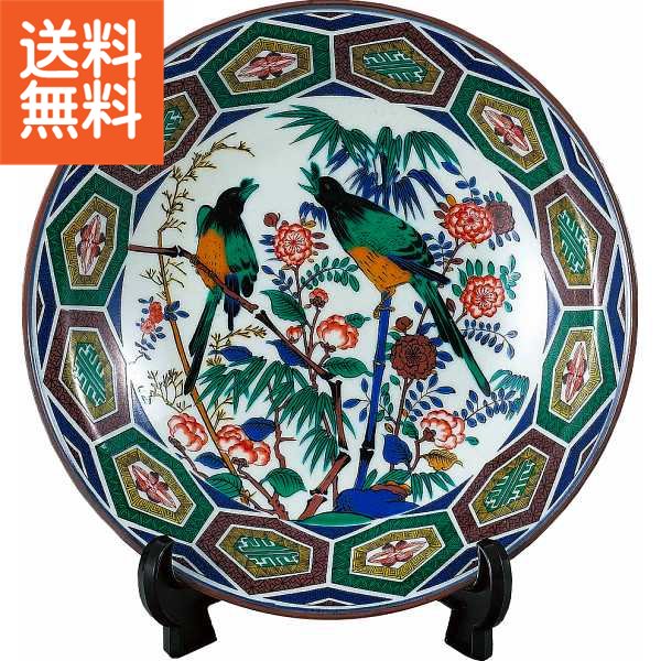 楽天市場】九谷焼 古九谷花鳥 10号飾皿 140948 : ギフトのお店
