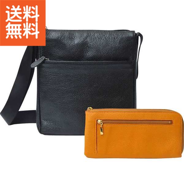 【送料無料/直送】|良品工房 日本製牛革ショルダーバッグ＆財布|Ｂ０１１０－１１４Ｂ２００ＣＡ プレゼント お祝い 誕生日祝い 敬老の日 母の日 父の日 自家消費にも