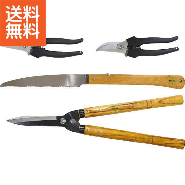 源正宗 ガーデン6点セット(剪定鋏・園芸鋏・折込鋸・刈込鋏・小鎌・シャープナー) K50908055 : 源正宗作 ガーデン6点セット GS-80F : DIY・工具・ガーデン