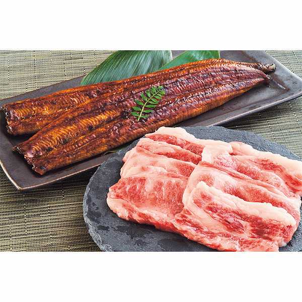 【送料無料/直送】神戸ビーフ（バラ焼肉用）＆うなぎ蒲焼き（国産・長焼き）詰合せ ＜ＫＵ‐２２＞ 神戸ビーフ＆うなぎＫＵ‐２２ プレゼント お祝い 誕生日祝い 敬老の日 母の日 父の日 自家消費にも 直送品