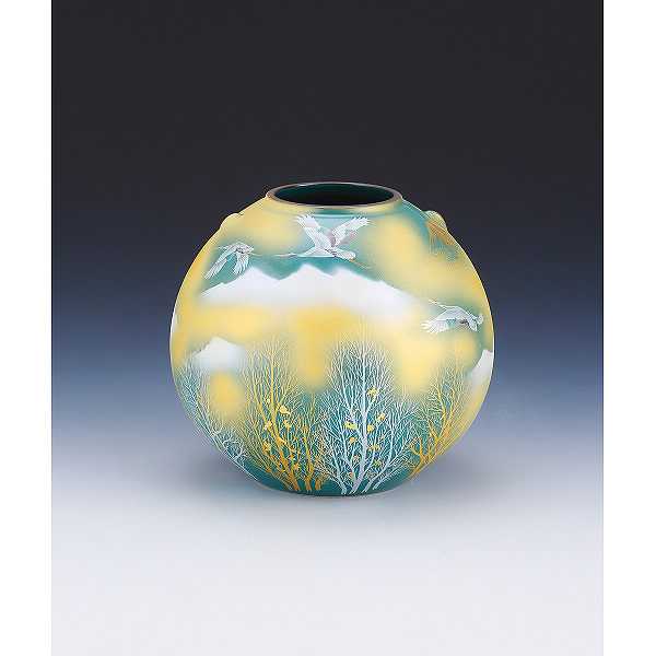 楽天市場】【送料無料】九谷焼 花瓶 7号 人間国宝 吉田美統作 釉裏金彩