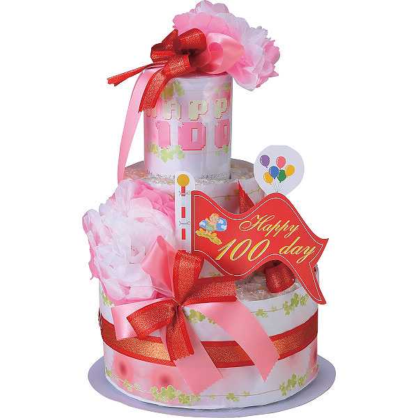 おむつケーキ 【送料無料】|おむつｄｅケーキ １００ＤＡＹ ＭＥＭＯＲＹ ２段| プレゼント/ ギフトセット/プレゼント 出産内祝い 出産お祝い 出産返し 出産祝い 友人 同僚 親戚｜ギフト専門店　すず陶
