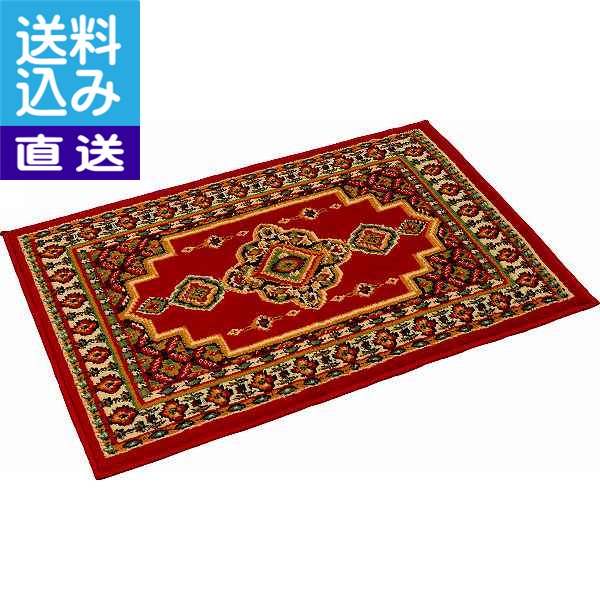 約90x60cm (レッド)ウィルトン織ペルシャン 柄マット 新品⁄取寄品特選商品2オリエンタルW ウィルトン織