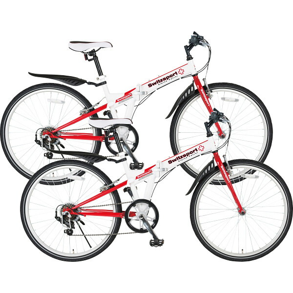 【貨物輸送無料/直送】スウィツスポート ２６型差し交わす自動自転車 折畳み銀輪（２台組）/差し上げ物 御祭り 生まれ落ちる日祝賀会 敬老の日 母の日 父の日 自分自身使い果たすにも 運動競技・アウトドア 銀輪・サイクリング 折りたたみ銀輪