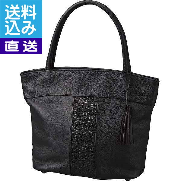 【送料無料/直送】|ヒロミイチダ 印伝使い牛革手提げバッグ|６３０５４－０３ プレゼント お祝い 誕生日祝い 敬老の日 母の日 父の日 自家消費にも