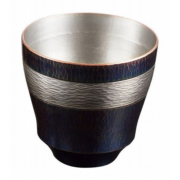 伝統工芸 グラス タンブラー 送料無料 叙勲記念 槌起 叙勲祝い お祝い 叙勲祝い ギフト専門店 すず陶 記念品 御礼 お祝い Szt 金属加工焼酎カップゴザ目紫金色 大 Cu G 13 酒器 高額記念品