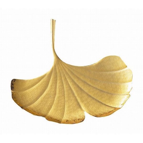 【送料無料】|伝統工芸 槌起 金属加工銘々皿いちょう(大・金)|〈F-2〉茶器 記念品 お祝い 御礼 叙勲祝い 叙勲記念 高額記念品【szt】 銅器 皿・プレート 石高和弘
