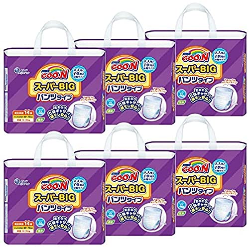 【パンツ スーパーBIG】グーン スーパーBIGパンツタイプ おむつ (15~35kg)84枚(14枚×6) [ケース販売] Big 送料無料