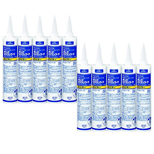 コニシ(KONISHI)ボンド シリコンコーク防カビ剤入り クリヤー 330ml #59084 10本入り 送料無料