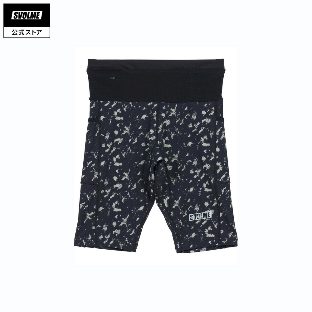【公式】スボルメ SVOLME ATOM SPLATTERマルチポケットミドルスパッツ BLACK ランニング スパッツ タイツ 7261-24303｜SVOLME 公式 店