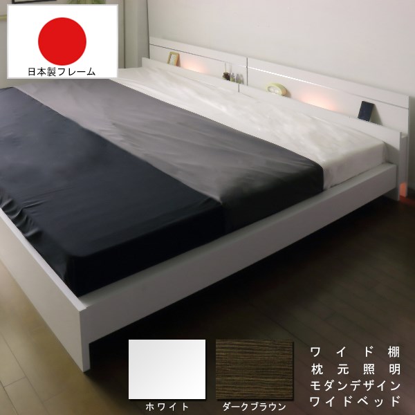 楽天市場】日本製フレーム ベッド マットレス付き ダブル 引き出し