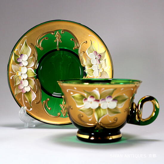 楽天市場】ベネチアン グラス ムラノ カップ＆ソーサー イタリア 24