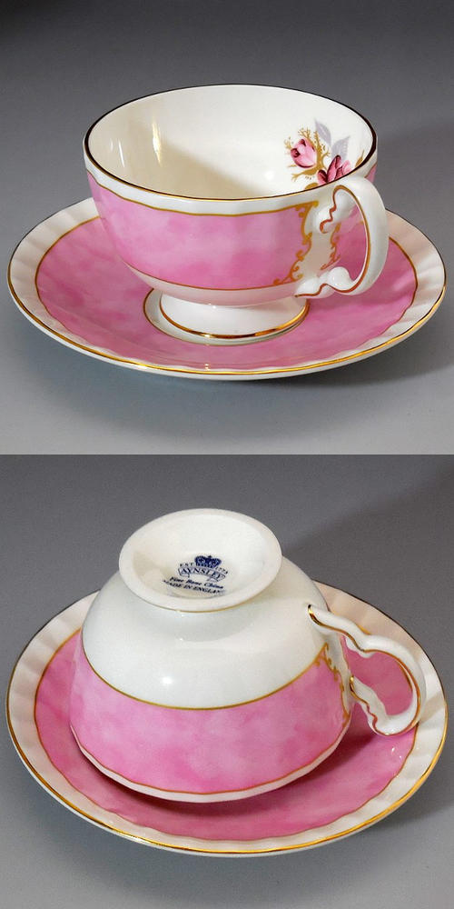 Aynsley China - エインズレイ AYNSLEY 黒地 フローラル カップ