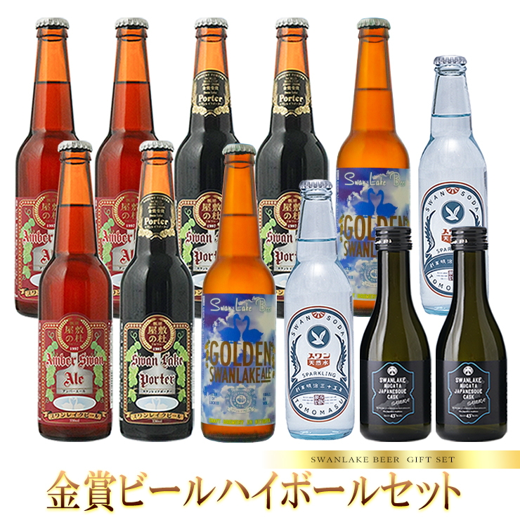 ギフト ビール ハイボール金賞受賞ビール飲み比べとワンランク上のハイボールセットリキュール スワン炭酸水入り 本州 送料無料 Kanal9tv Com