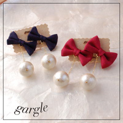 楽天市場 Gargle ガーグル Ribbon Cottonpearl ピアス 大きめのコットンパールが揺れるリボンピアス りぼん 大きい かわいい ｄｍ便不可商品 Qqpq アクセサリーと雑貨 Swaps