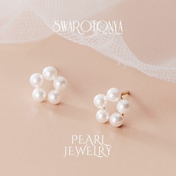針部分silver925 お花とパールのピアス｜レディース