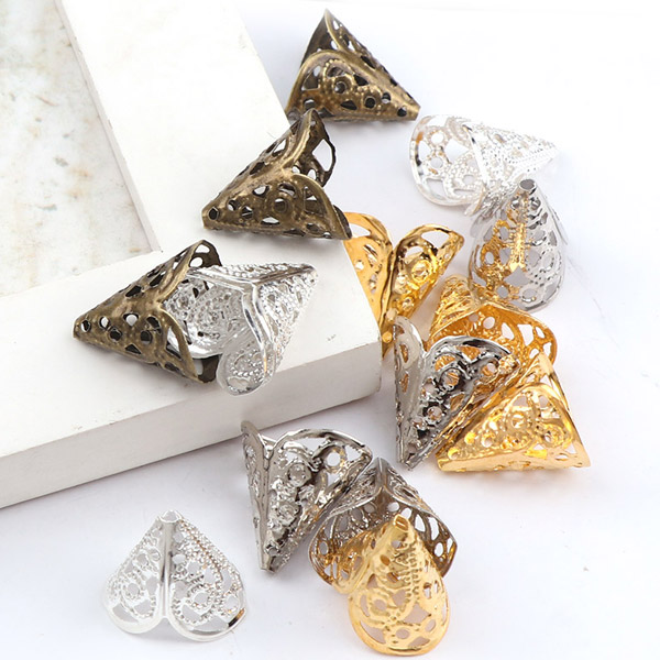 楽天市場】円錐ビーズキャップ ゴールド・シルバー 全2色 100個 座金