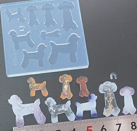 楽天市場】シリコンモールド 犬 骨 通し穴付き 8種 ドッグ レジン