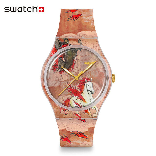 【お買い物マラソン期間はP10倍！】 【公式】Swatch スウォッチ RIDING THE CLOUDS ライディング・ザ・クラウズ SUOZ369 メンズ レディース 腕時計 クオーツ アナログ 3気圧防水 ブラウン 大きめ スイスブランド おしゃれ ギフト プレゼント