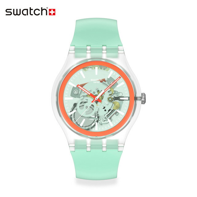 【お買い物マラソン期間はP10倍！】 【公式】Swatch スウォッチ SWEETLY MINT PAY スウィートリー・ミント・ペイ SO29K120-6000 メンズ レディース 腕時計 クオーツ アナログ 3気圧防水 グリーン 大きめ スイスブランド おしゃれ ギフト プレゼント