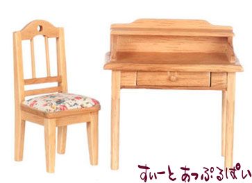 楽天市場】ドールハウスオフィスデスク チェアセット 1/12ミニチュア