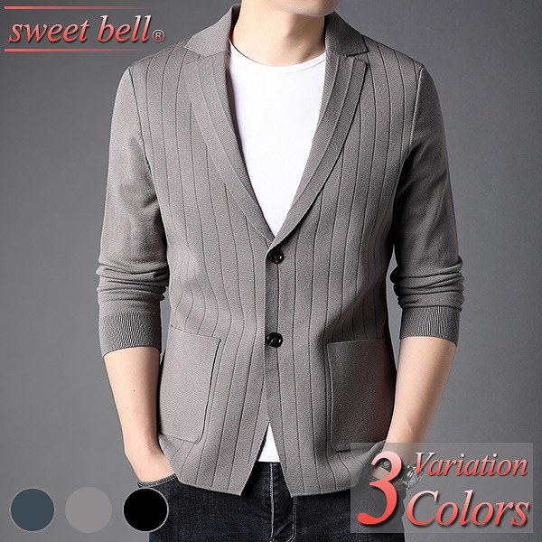 ジャケット ニット メンズ カーディガン 40 50代へも好評なデザインと高品質な上級モデル 春 秋 冬 ビジネス カジュアル 95 Off
