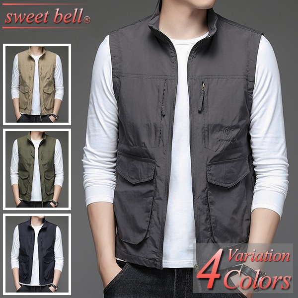 楽天市場】ベスト メンズ ジップベスト 春 夏 秋 カジュアル ジレ