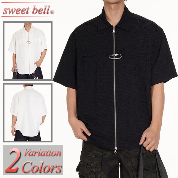 楽天市場】【ポイント超UP】シャツ メンズ 半袖 ジップシャツ