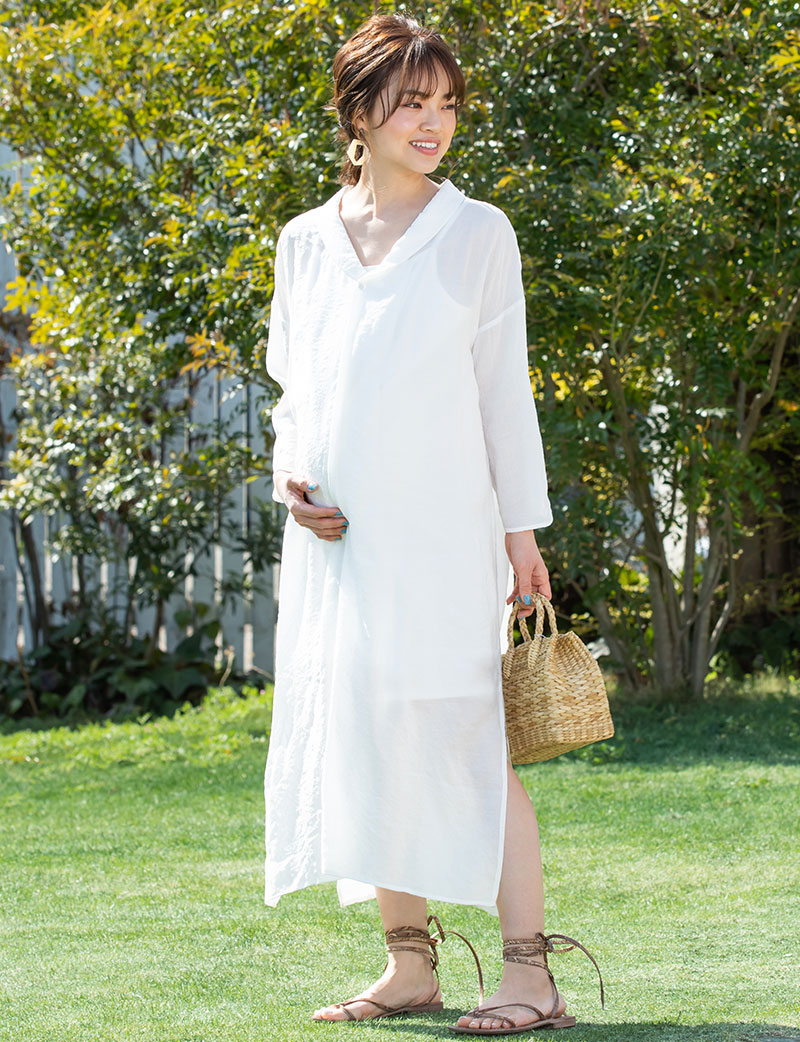 楽天市場 コットンシフォン スキッパー授乳ワンピ インナーキャミワンピセット 授乳服 マタニティ 授乳 妊娠 出産 オーバーサイズ Bigシルエット スキッパーワンピ 抜き襟 ワンピース 産前産後 M便 6 6 メール便可 マタニティ服と授乳服のsweetmommy