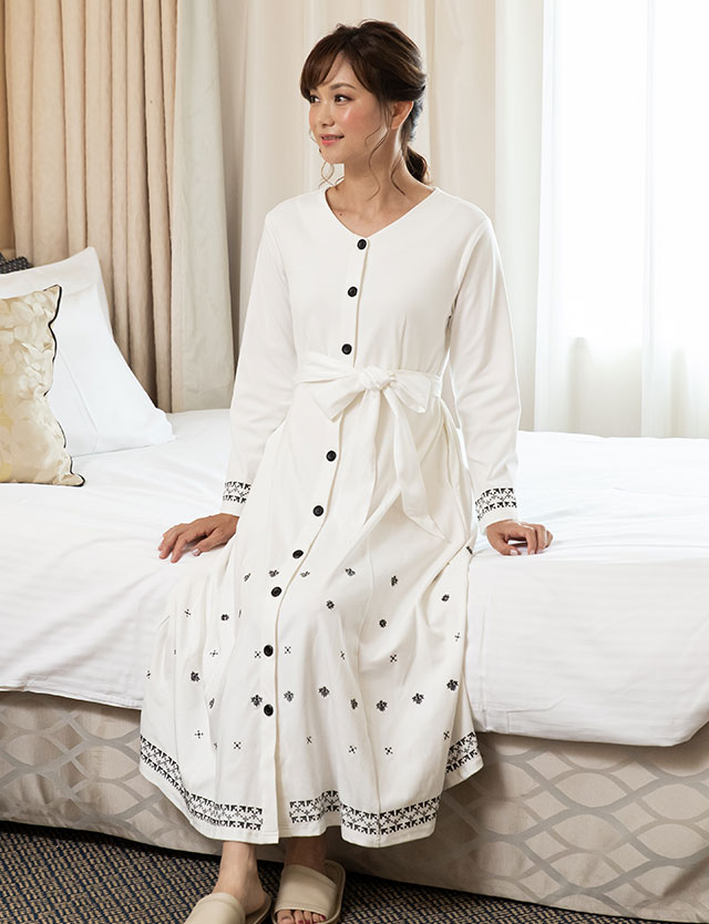 新作入荷 刺繍 マタニティ パジャマ 春夏 前開き ワンピース 大きいサイズ ルームウェア 入院 授乳 マタニティパジャマ 春 夏 秋 冬 秋冬 長袖 可愛い おしゃれ コットン 送料無料 Qdtek Vn