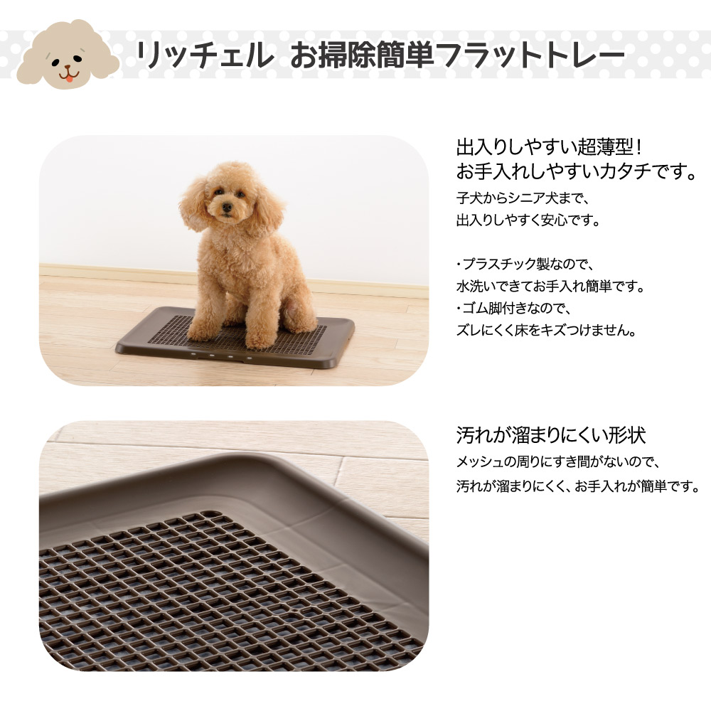 市場 リッチェル お掃除簡単フラットトレー ワイド アイボリー