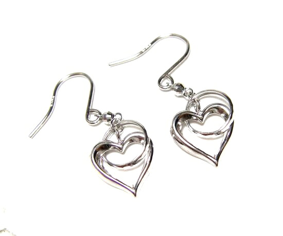【フックピアス】楽しむ立体空間ハート型ピアス【K18 K14】【SP】｜sweet platinum