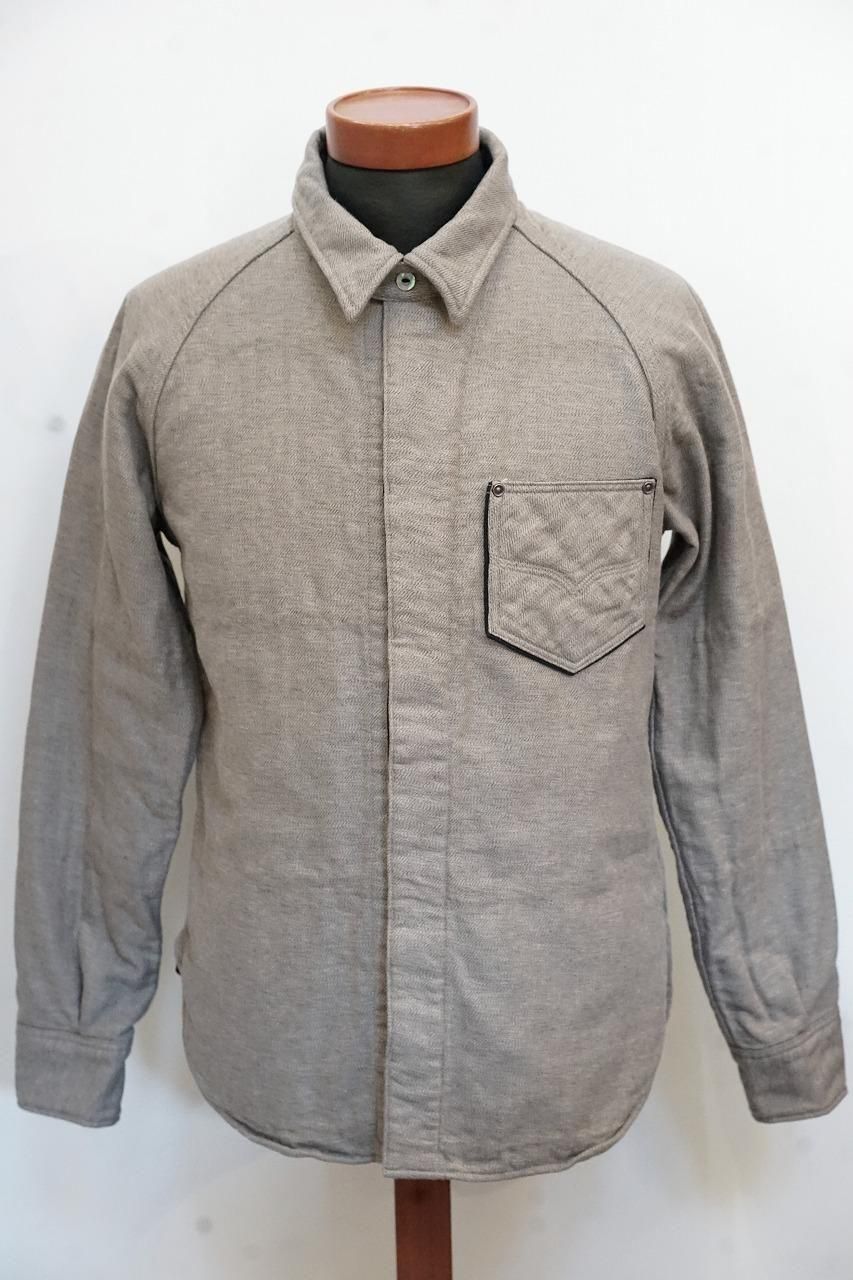 DELUXE WARE (デラックスウエア)　ネルシャツ　7649C　"40S NATIVE BORDER"　グレー｜Sweet Sue