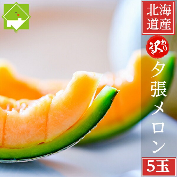 2025年ご予約販売 夕張メロン 北海道夕張産 訳あり 1.2kg前後 5玉 送料無料 お中元ギフト 日時指定不可 個選 めろん