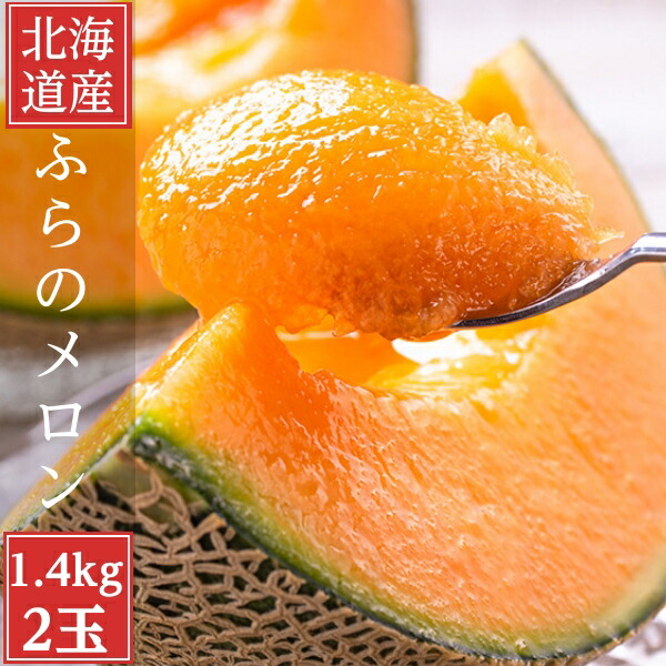 2025年ご予約販売 ふらのメロン 北海道富良野産　赤肉メロン 1.4kg前後 2玉 送料無料 日時指定不可