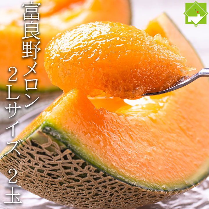 2025年ご予約販売 ふらのメロン 北海道富良野産　赤肉メロン ２Lサイズ 1.6kg以上 2玉 送料無料 お中元ギフト 日時指定不可