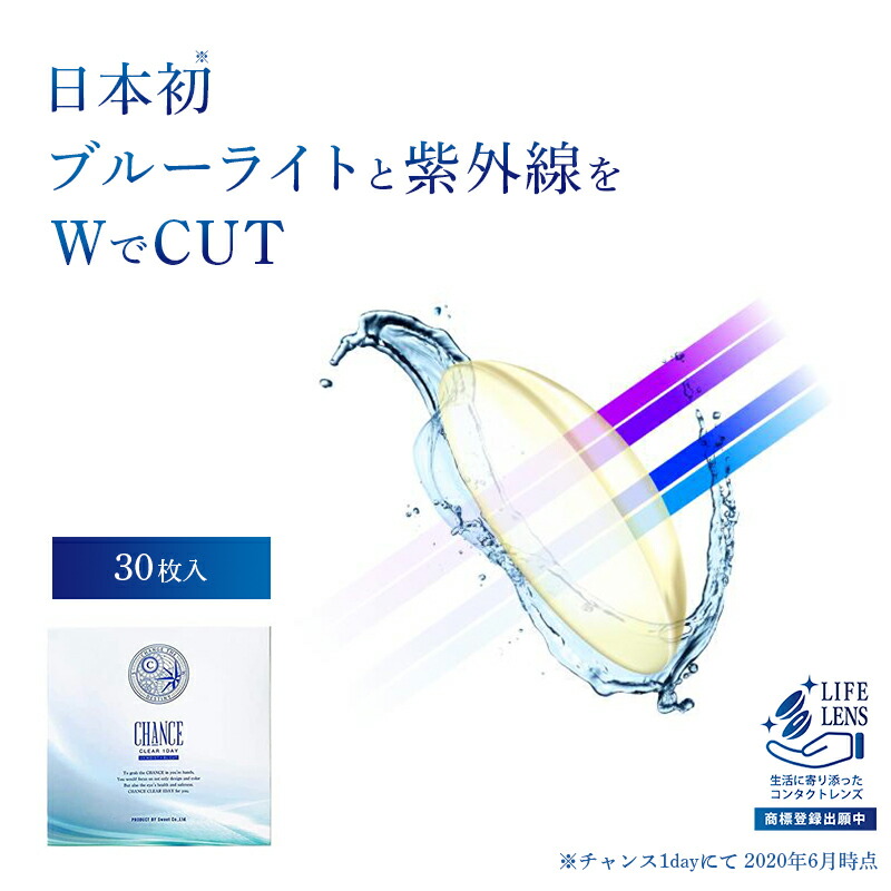 楽天市場】30枚+2枚 チャンス クリアワンデー UVM 1箱30枚入 ブルーライトカット 紫外線カット UVカット 度あり クリアコンタクトレンズ  ソフトコンタクト ワンデー 1day 1日使い捨て DIA14.2mm BC8.7mm クリア *CS0021* : カラコンプラス